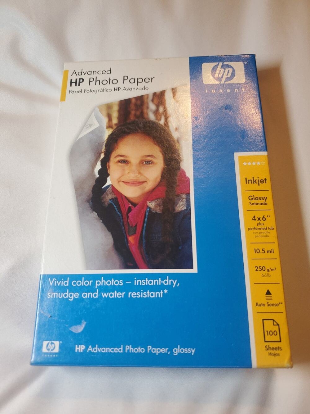 HP Advanced Photo Paper 4x6 Glossy 10.5 Mil Inkjet Print Paper 100 Sheets New